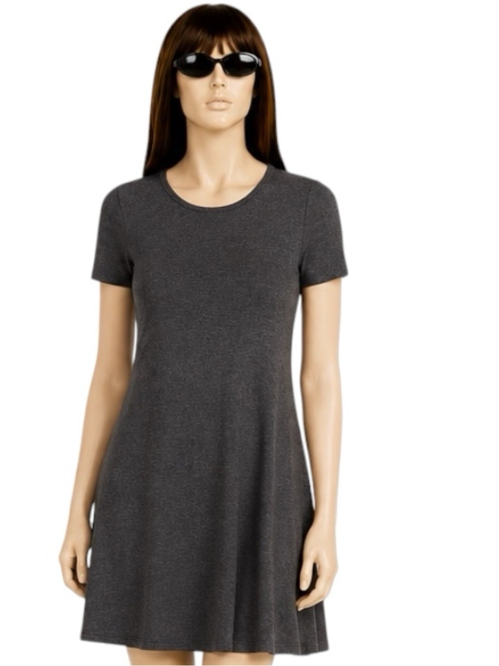Madewell Swingy T-Shirt Dress Heather Charcoal Size M Minimalist, Preppy
